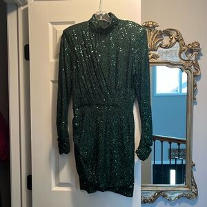 One once forest sequin green size medium Ronny Kobo cocktail dress